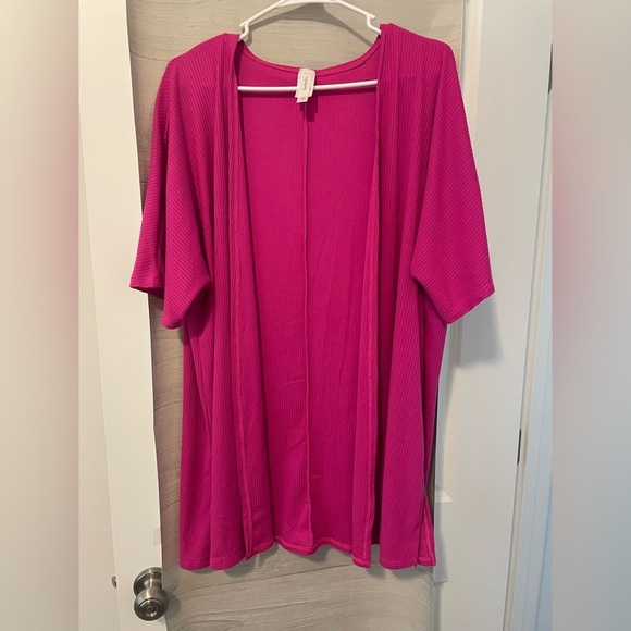 Honeyme Fuchsia Ribbed Cardigan - Picture 1 of 6